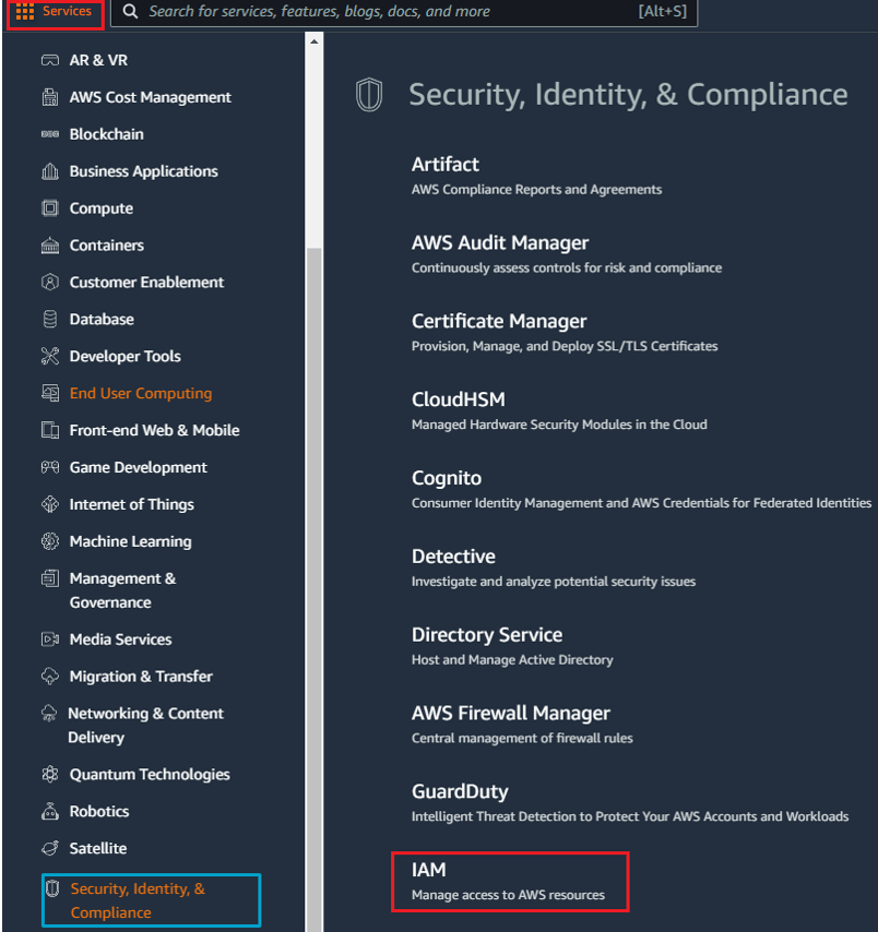 how to create user in aws console